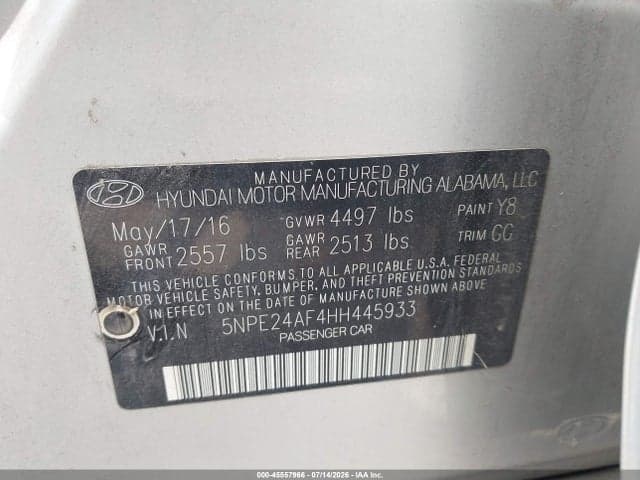 2017 HYUNDAI SONATA 9