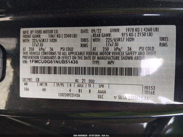 2022 FORD ESCAPE SE 9