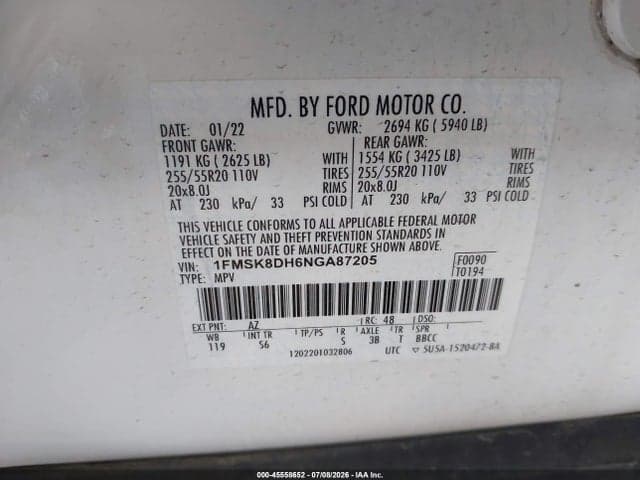 2022 FORD EXPLORER XLT 9