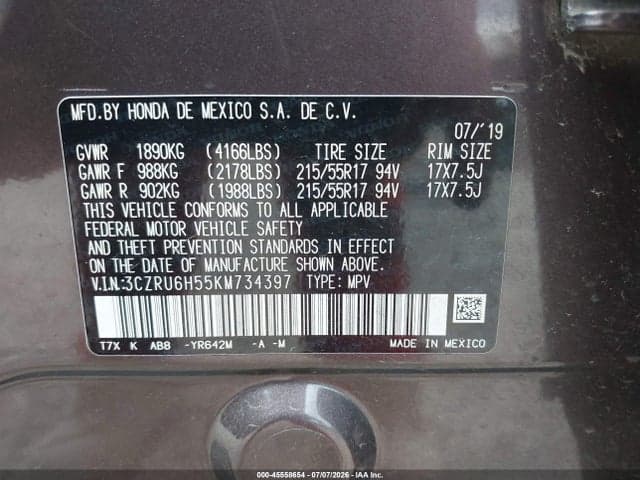 2019 HONDA HR-V EX 9