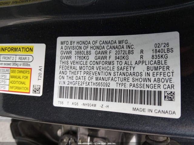 2026 HONDA CIVIC SPORT 9