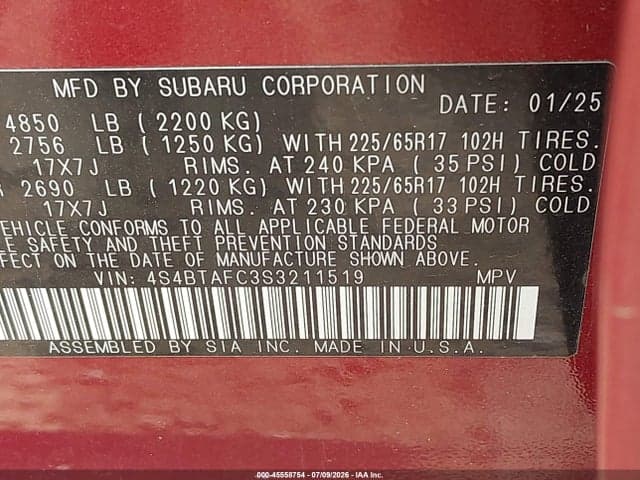 2025 SUBARU OUTBACK PREMIUM 9