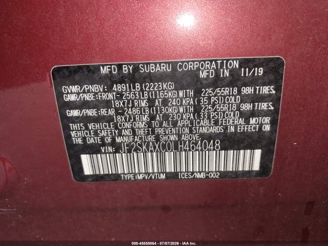 2020 SUBARU FORESTER TOURING 9