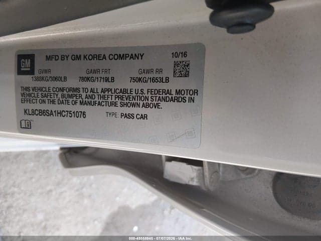 2017 CHEVROLET SPARK LS CVT 9
