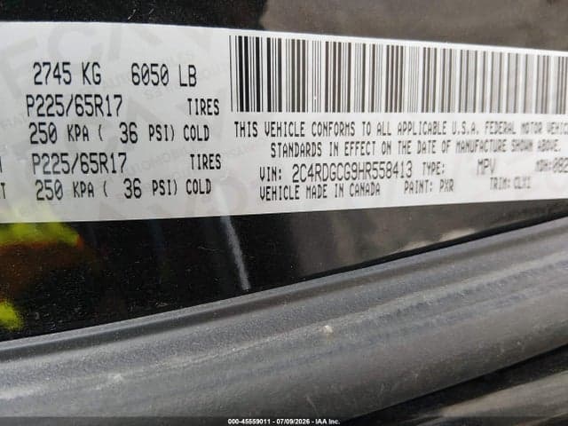 2017 DODGE GRAND CARAVAN SXT 9