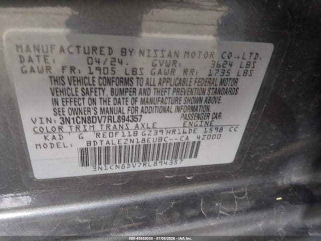 2024 NISSAN VERSA 1.6 S 9