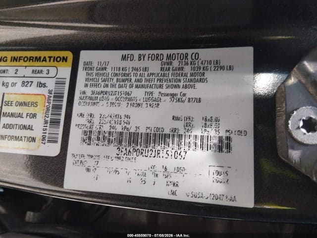 2018 FORD FUSION HYBRID PLATINUM/TITANIUM 9
