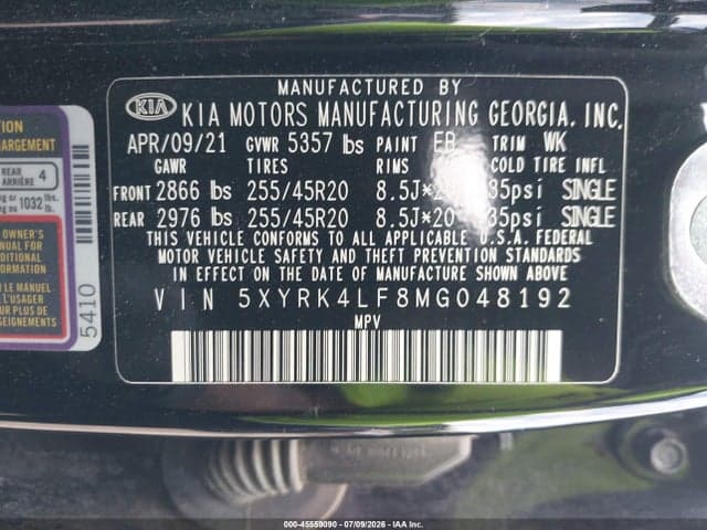 2021 KIA SORENTO SX PRESTIGE 9