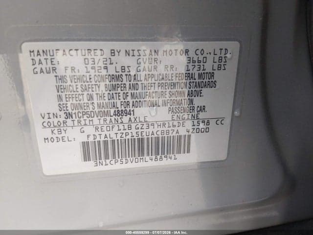 2021 NISSAN KICKS SR XTRONIC CVT 9