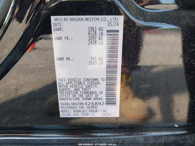2024 NISSAN ALTIMA S FWD 9