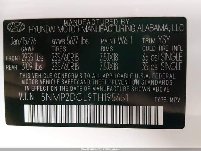 2026 HYUNDAI SANTA FE SEL 9