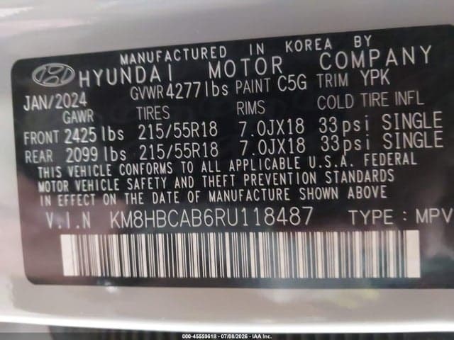 2024 HYUNDAI KONA SEL 9