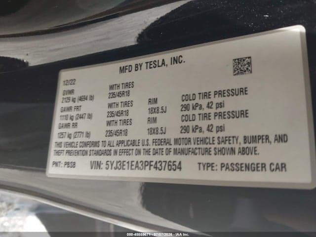 2023 TESLA MODEL 3 REAR-WHEEL DRIVE 9