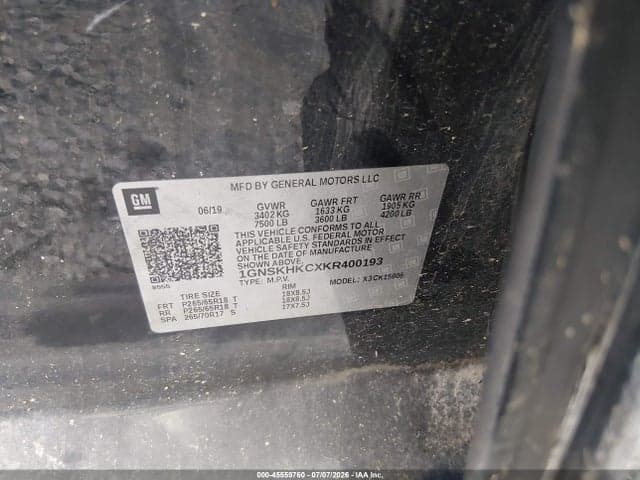 2019 CHEVROLET SUBURBAN LT 9