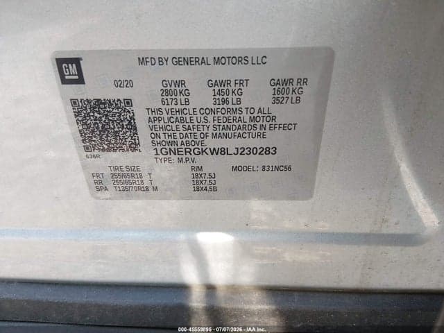 2020 CHEVROLET TRAVERSE FWD LT CLOTH 9