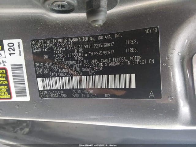2020 TOYOTA SIENNA XLE 9