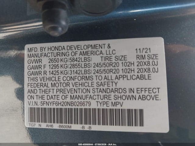 2022 HONDA PILOT AWD SPECIAL EDITION 9