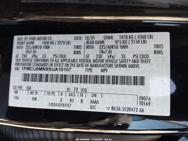 2025 FORD ESCAPE ST-LINE 9