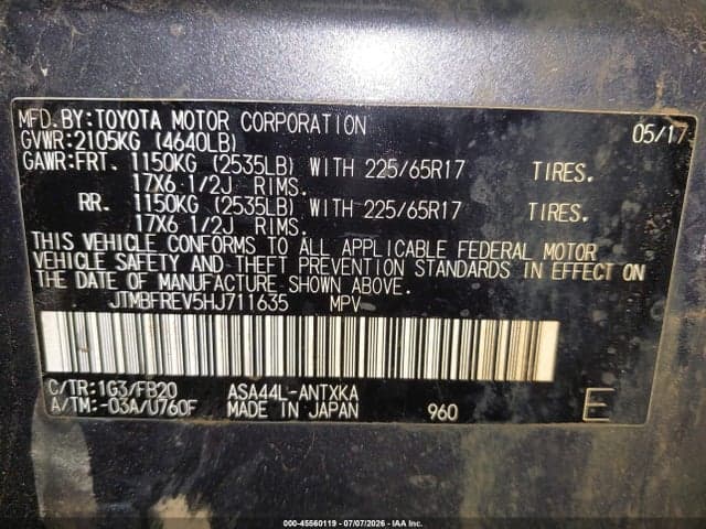 2017 TOYOTA RAV4 LE 9