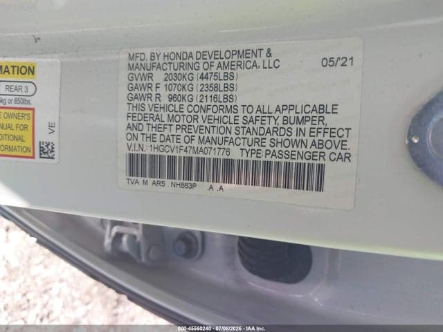 2021 HONDA ACCORD SPORT SPECIAL EDITION 9