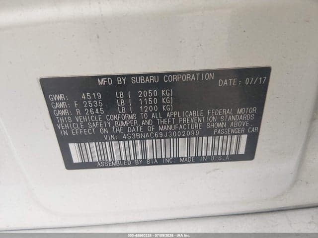 2018 SUBARU LEGACY 2.5I PREMIUM 9