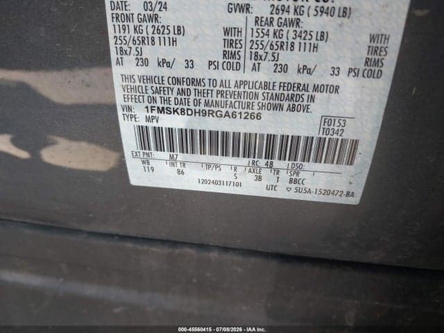 2024 FORD EXPLORER XLT 9