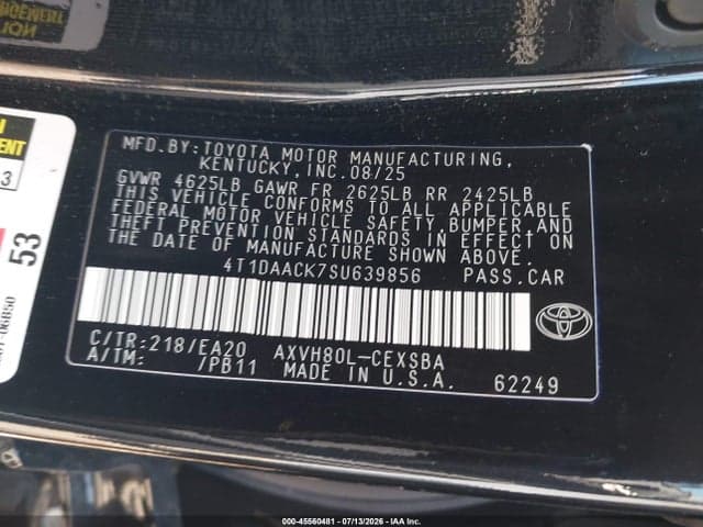 2025 TOYOTA CAMRY SE 9