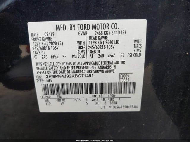 2019 FORD EDGE SEL 9