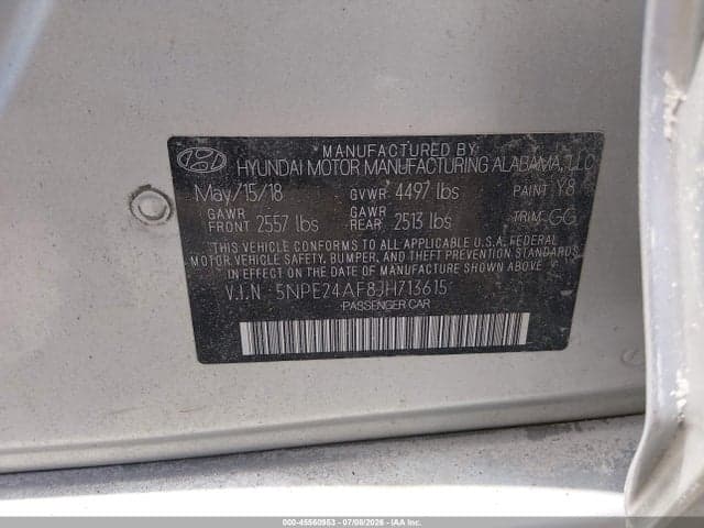 2018 HYUNDAI SONATA SE 9