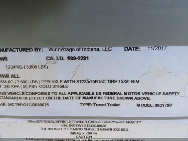 2018 WINNEBAGO OTHER 9