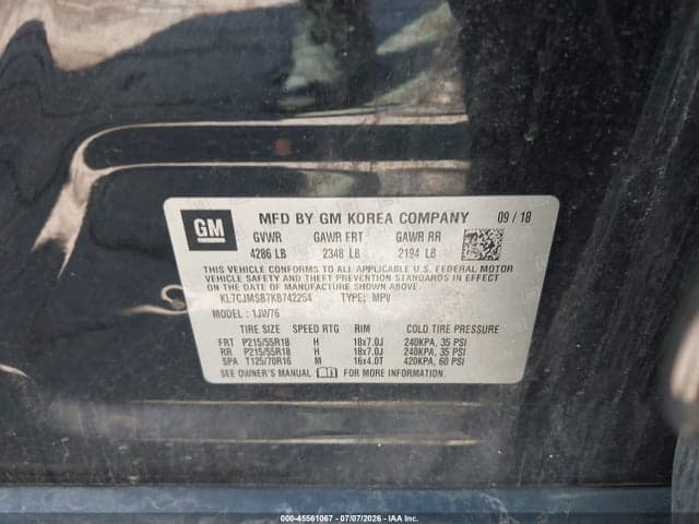 2019 CHEVROLET TRAX PREMIER 9