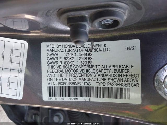 2021 HONDA CIVIC SPORT 9
