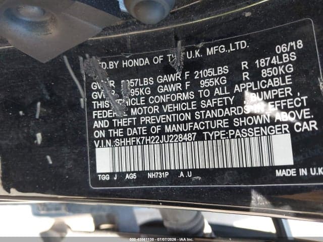 2018 HONDA CIVIC LX 9