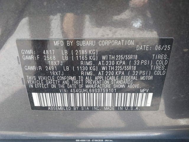 2025 SUBARU CROSSTREK LIMITED 9