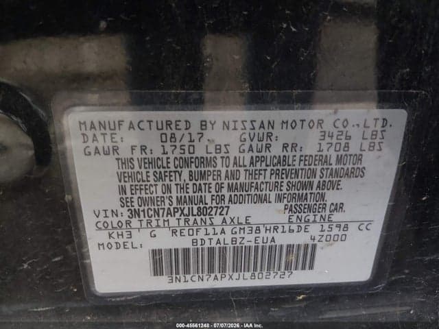 2018 NISSAN VERSA 1.6 SV 9