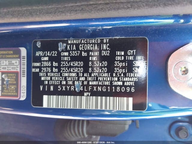 2022 KIA SORENTO SX 9