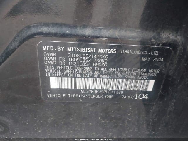 2024 MITSUBISHI MIRAGE G4 BLACK EDITION/ES/LE 9