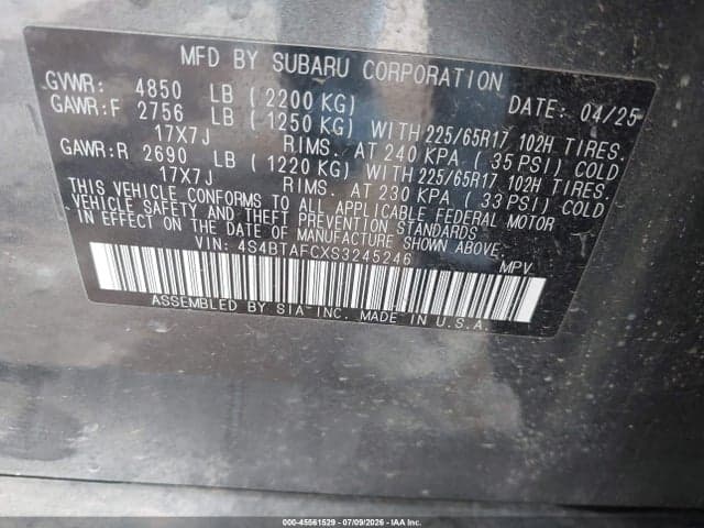 2025 SUBARU OUTBACK PREMIUM 9