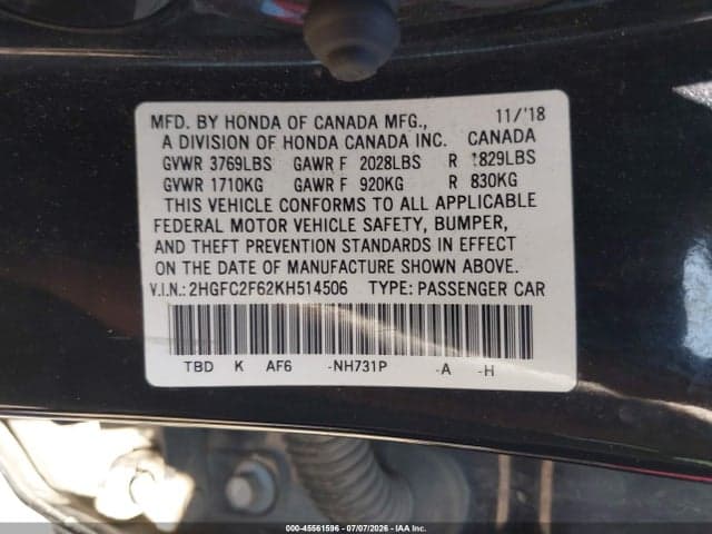 2019 HONDA CIVIC LX 9