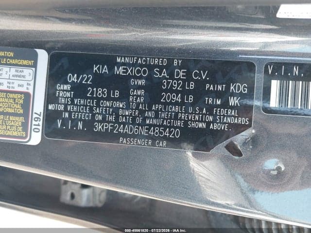 2022 KIA FORTE LXS 9