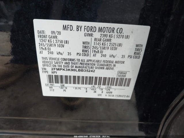 2020 FORD EDGE TITANIUM 9