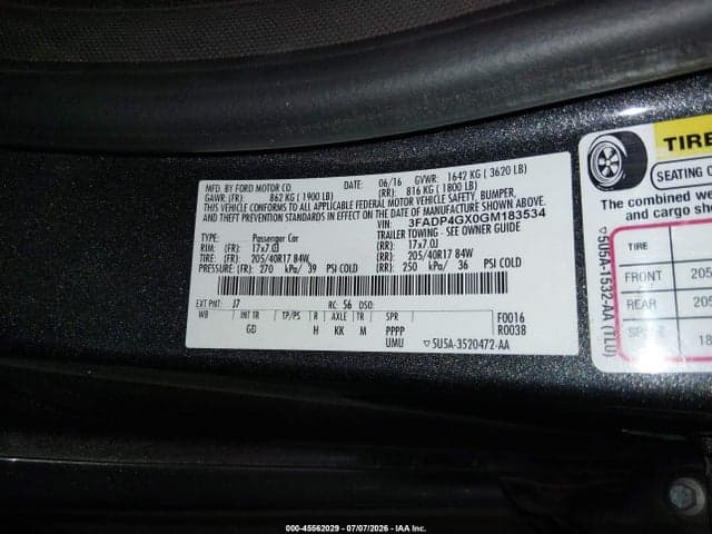 2016 FORD FIESTA ST 9