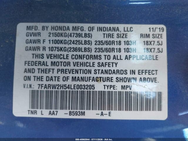2020 HONDA CR-V AWD EX 9