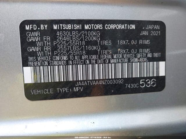 2022 MITSUBISHI ECLIPSE CROSS LE S-AWC 9