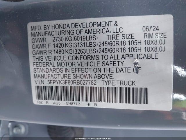 2024 HONDA RIDGELINE BLACK EDITION 9