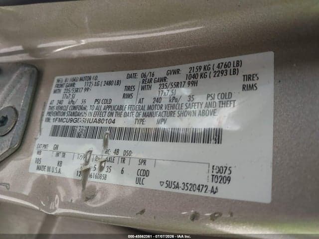2017 FORD ESCAPE SE 9