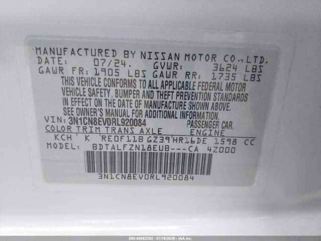 2024 NISSAN VERSA 1.6 SV 9