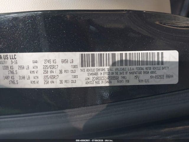 2017 DODGE GRAND CARAVAN SXT 9