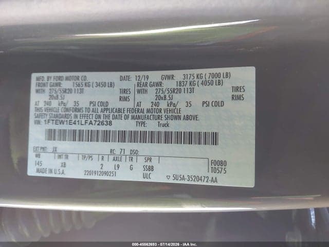 2020 FORD F-150 XLT 9