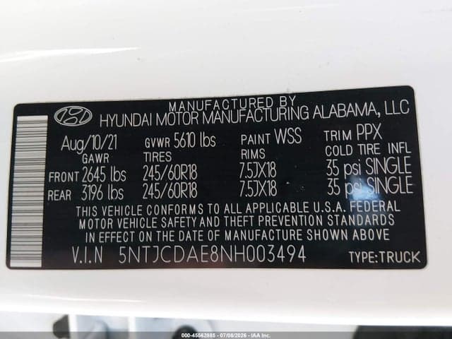 2022 HYUNDAI SANTA CRUZ SEL 9